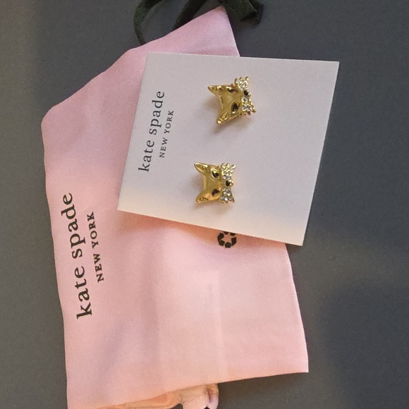 KATE SPADE NEW YORK "So Foxxy" Stud Earrings and Dust Bag - Picture 4 of 6